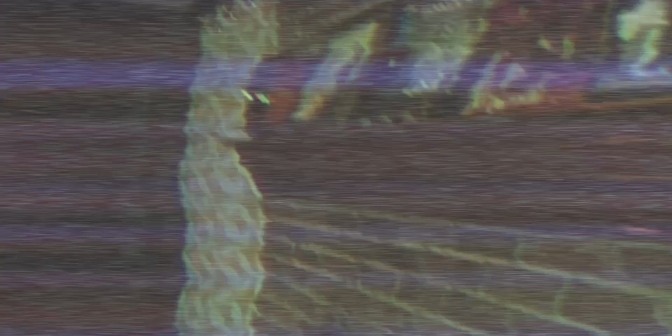 A frame of degraded VHS tape from the OPEN DOOR clue #2 video