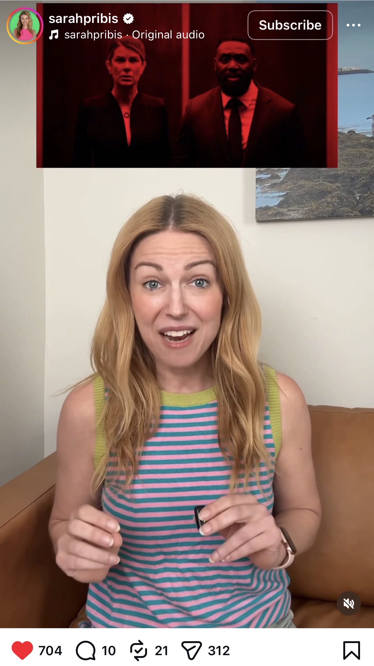 Sarah Pribis reacting to OPEN DOOR